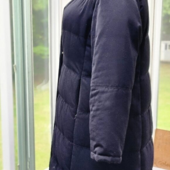 Talbots Black Long Quilted Puffer Down Hooded Coat - Picture 5 of 8